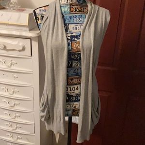 Gray sleeveless sweater